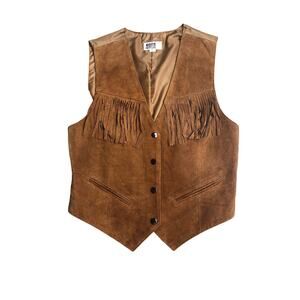 Vintage 70s Vibe Sarah Morgan Suede Fringe Vest Size Medium
